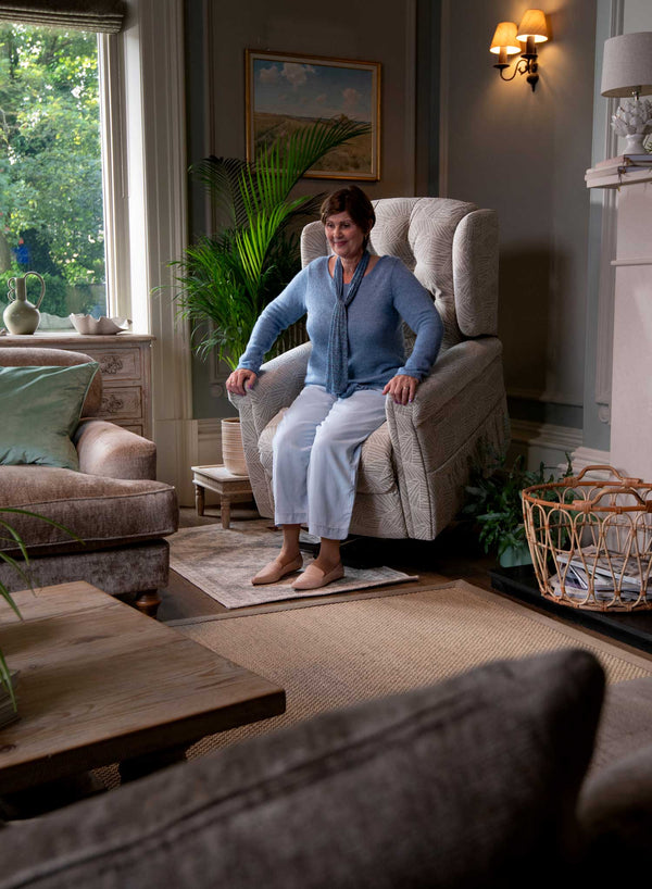 Henley Wingback Riser Recliner in use
