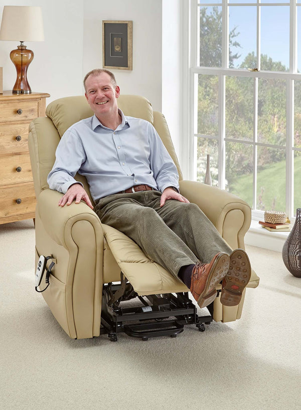 Lynton Riser Recliner with Heat & Massage in use