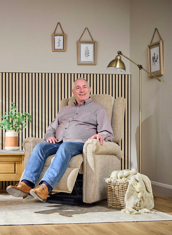 Savoy Riser Recliner with Heat & Massage in use