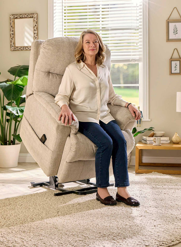 Maddox Riser Recliner with Heat and Massage in use