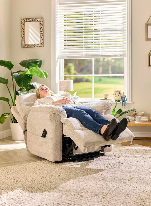 Maddox Riser Recliner with Heat and Massage in use