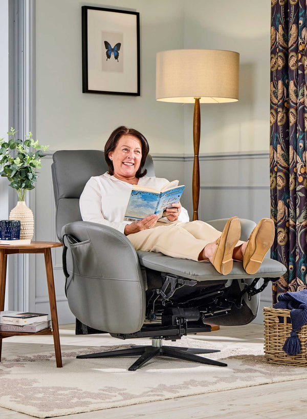 Belmont Swivel Riser Recliner in use