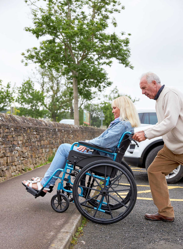 CareCo Graviti Self-Propelled Wheelchair in use