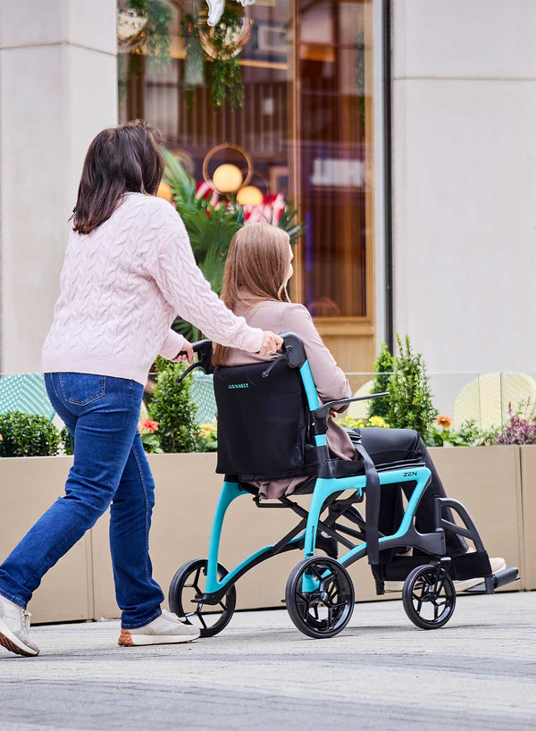 iConnect Zen Carbon Transit Wheelchair in use
