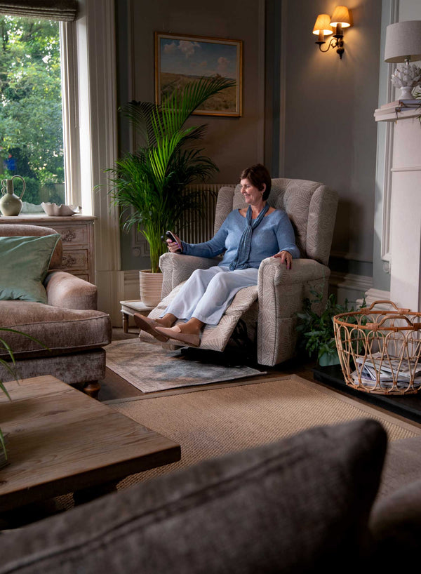 Henley Wingback Riser Recliner in use