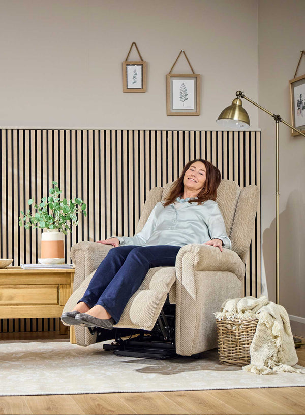 Savoy Riser Recliner with Heat &amp; Massage in use