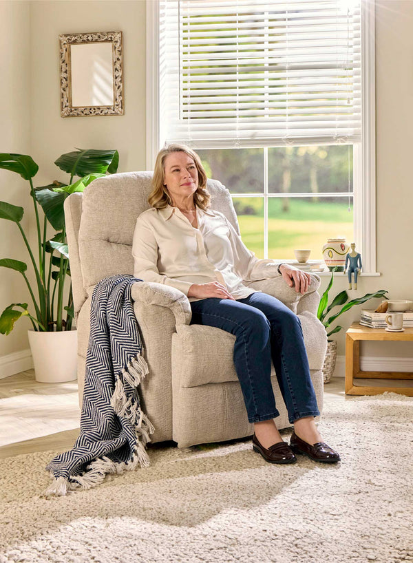 Maddox Riser Recliner with Heat and Massage in use