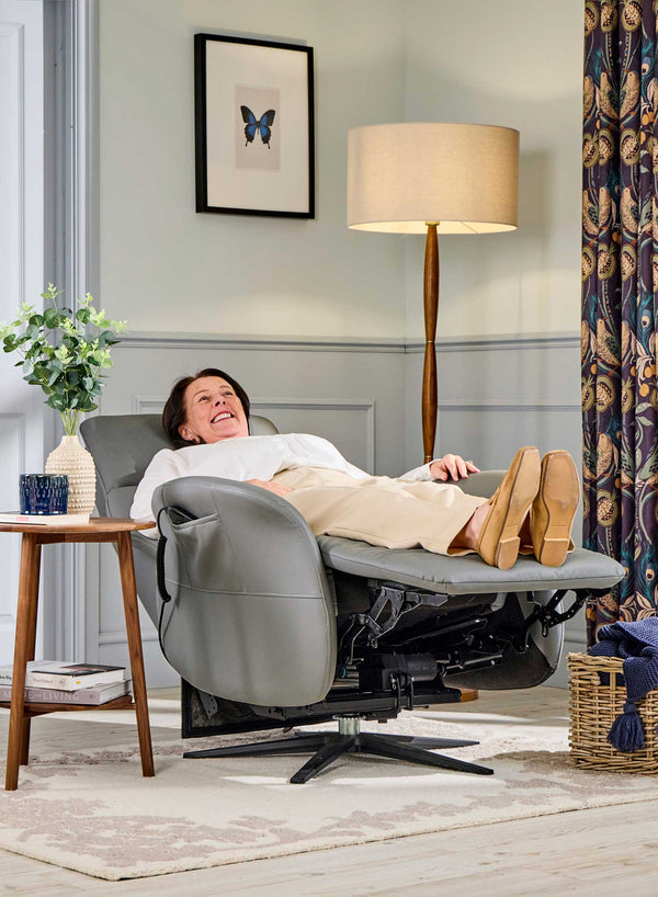 Belmont Swivel Riser Recliner in use