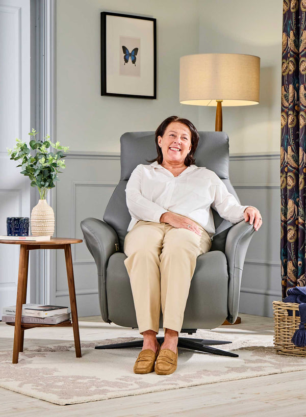 Belmont Swivel Riser Recliner in use
