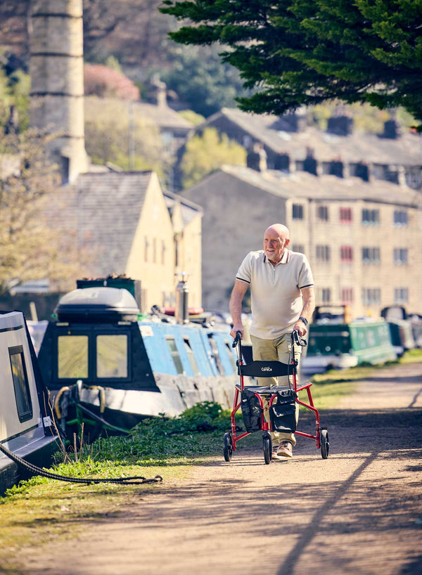 CareCo Triance Tri-Walker with Seat in use