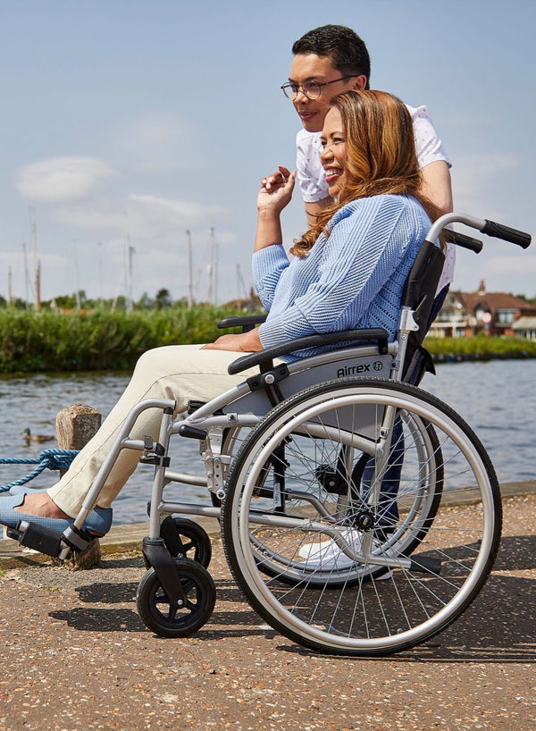 I-GO Airrex LT Self Propelled Wheelchair - 18" in use