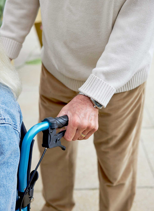 CareCo Graviti Self-Propelled Wheelchair in use