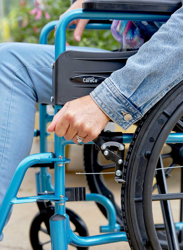 CareCo Graviti Self-Propelled Wheelchair in use